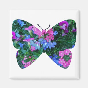 Aimant papillon aux fleurs mixtes