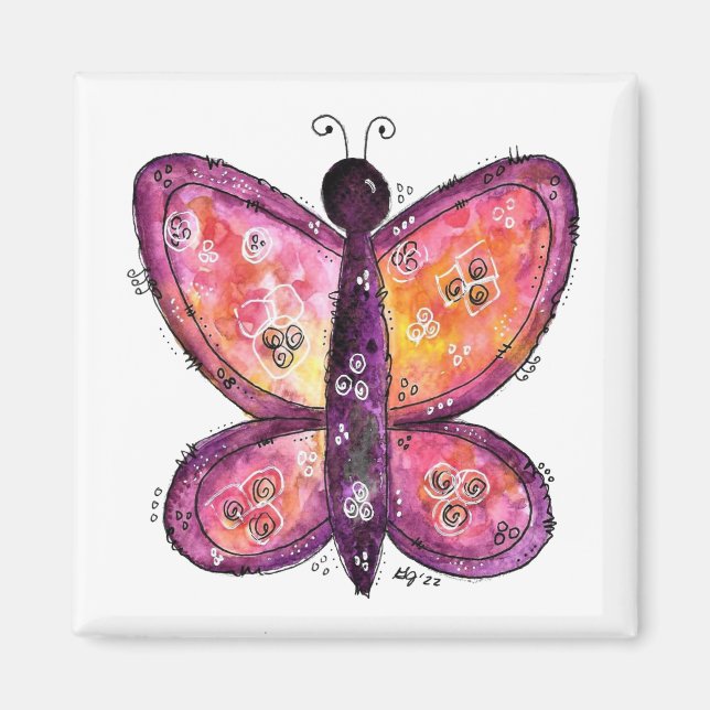 Aimant Papillon blanc (Devant)