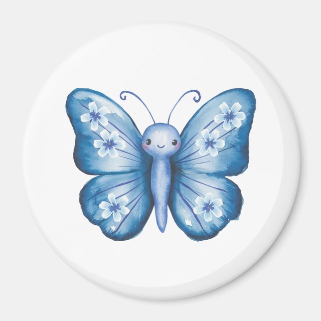 Aimant Papillon bleu (Devant)