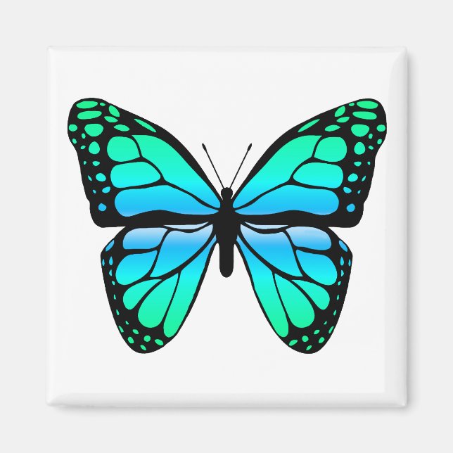 Aimant papillon bleu (Devant)
