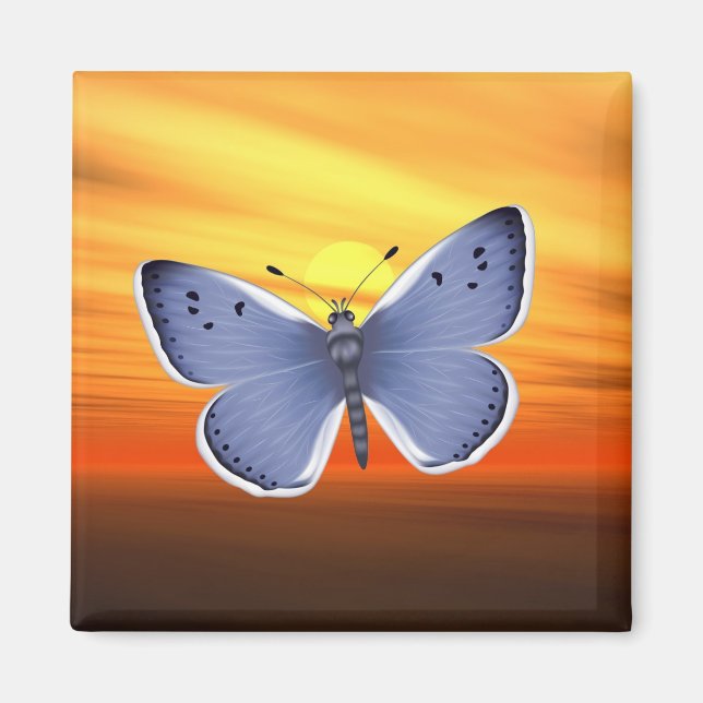 Aimant Papillon bleu (Devant)