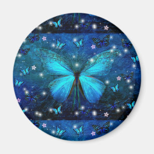 Aimant Papillon bleu élégant