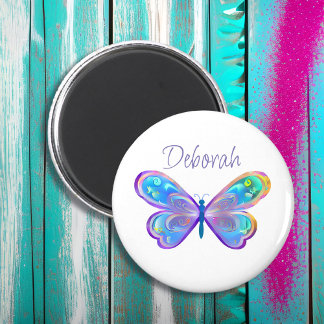 Aimant Papillon bleu et violet personnalisé