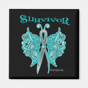 Aimant Papillon celtique de survivant - Cancer