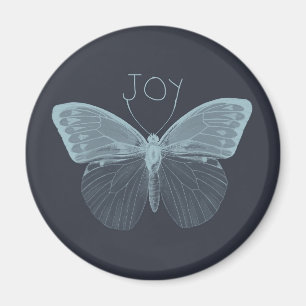 Aimant Papillon de joie inspirationnel bleu