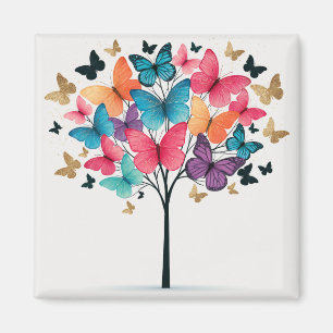 Aimant Papillon de la nature fantaisiste Arbre de vie