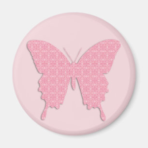 Aimant Papillon en papier peint - rose clair