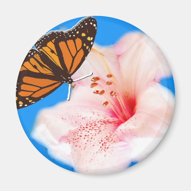 Aimant papillon et fleur (Devant)