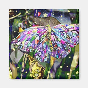 Aimant Papillon Feuille d'or