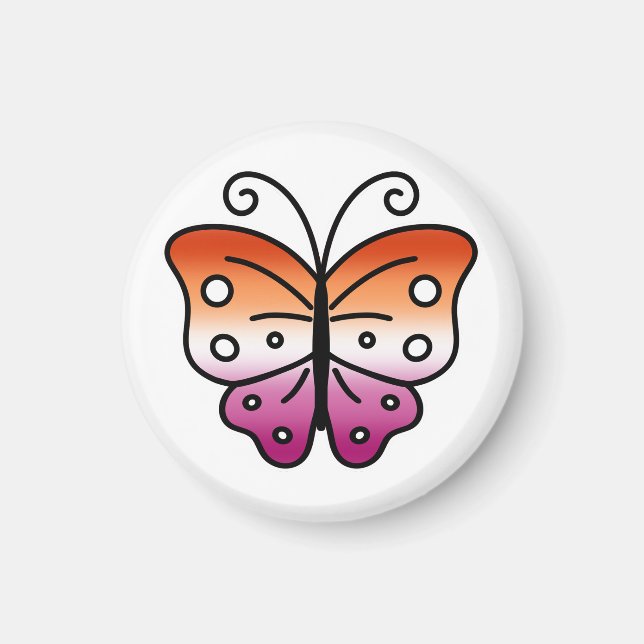 Aimant Papillon Fierté Lesbienne (Devant)