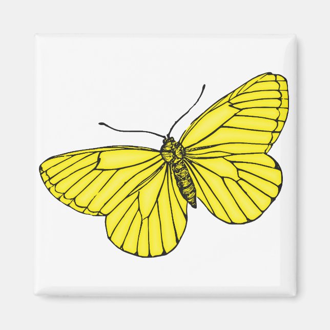 Aimant Papillon jaune (Devant)