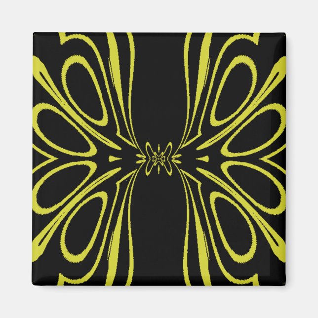 Aimant Papillon Jaune (Devant)