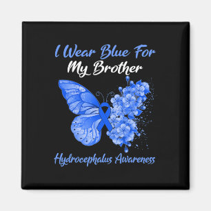 Aimant Papillon Je Porte Du Bleu Pour Mon Frère Hydrocéph
