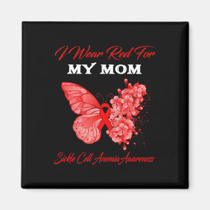 Aimant Papillon Je Porte Le Rouge Pour Ma Mère Anémie Cel