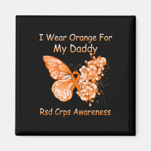 Aimant Papillon Je Porte Orange Pour Mon Papa RSD CRPS Aw