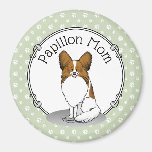 Aimant Papillon Maman Pap Maman (blanc & sable) Mignonne 