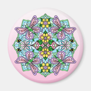 Aimant Papillon Mandala main lunaire tiré