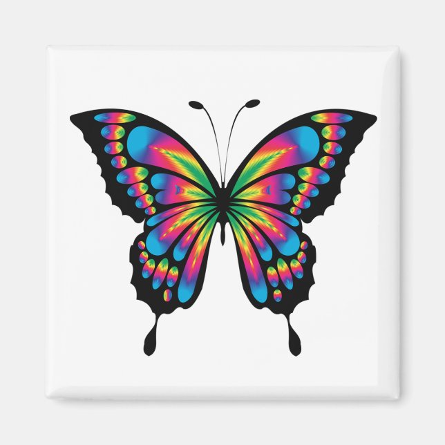 Aimant Papillon psychédélique (Devant)