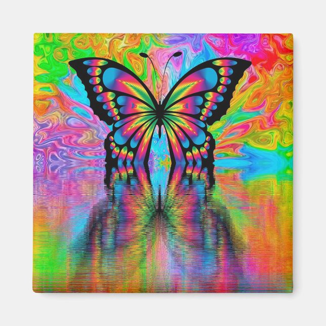 Aimant Papillon psychédélique (Devant)
