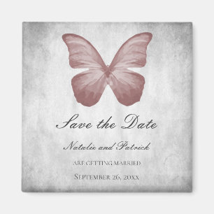 Aimant Papillon rose Enregistrer l'aimant de date