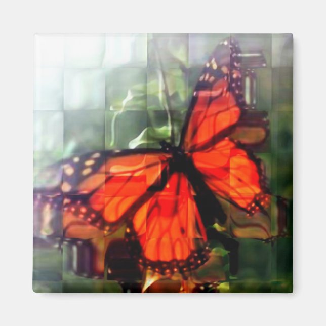 aimant papillon rouge (Devant)