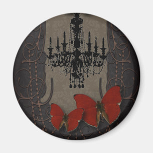 Aimant papillon steampunk paris chandelier vintage