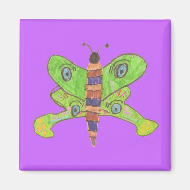 Aimant papillon violet (Devant)