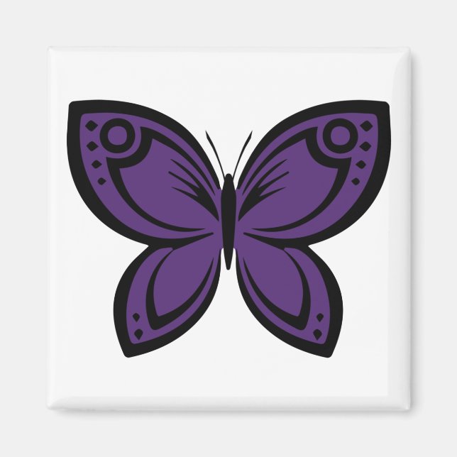 Aimant Papillons Bijoux - Violet (Devant)
