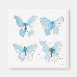 Aimant Papillons bleu aquarelle