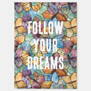 Aimant Papillons bleu turquoise orange violet