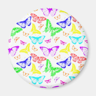 Aimant Papillons de couleur arc-en-ciel volant