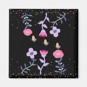 Aimant papillons et fleurs