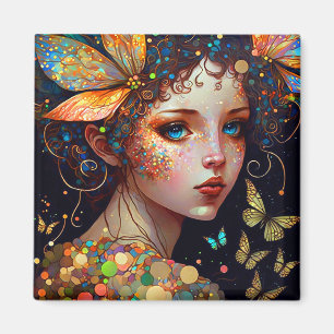 Aimant Papillons Fée Colorée Imaginaire Art