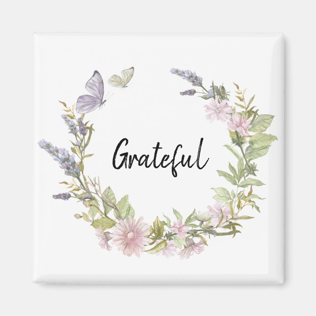 Aimant Papillons Grateful Réfrigérateur à couronne de fle (Devant)