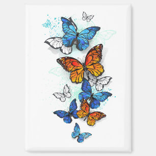 Aimant Papillons volants Morpho et Monarch