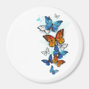 Aimant Papillons volants Morpho et Monarch