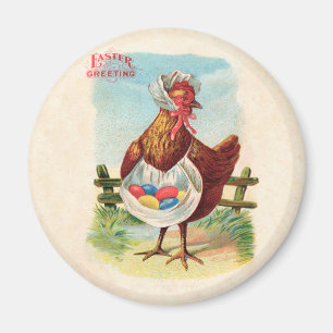 Aimant Pâques Poulet De La Ferme Cute Oeufs Antiques