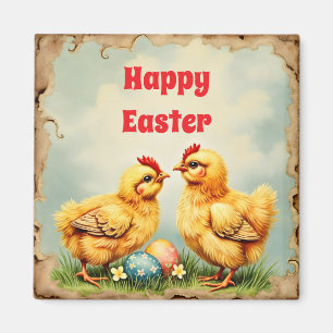 Aimant Pâques Vintage 2 Petite Collection Vacances Poulet