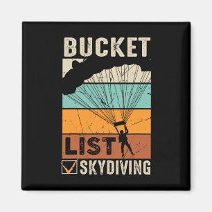 Aimant Parachute Jump Skydiver Instructor Bucket Listes S