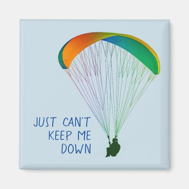 Aimant Paraglider - Graphisme moderne et Slogan personnal (Devant)