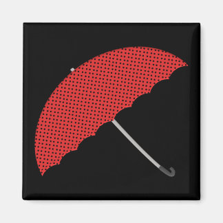 Aimant parapluie à points rouges et noirs
