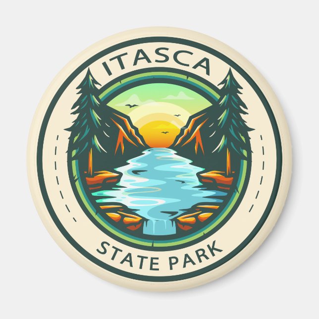 Aimant Parc d'état d'Itasca Minnesota Badge (Devant)