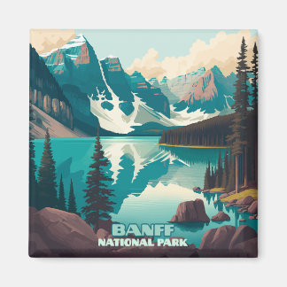 Aimant Parc national Banff Moraine Lac Retro