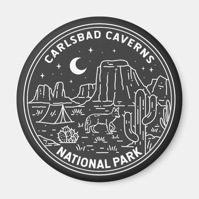 Aimant Parc national Carlsbad Caverns Vintage (Devant)
