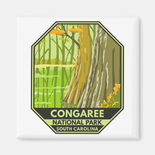 Aimant Parc national de Congaree Caroline du Sud Rétro
