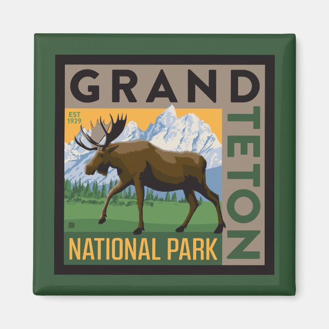 Aimant Parc national de Grand Teton Moose (Devant)