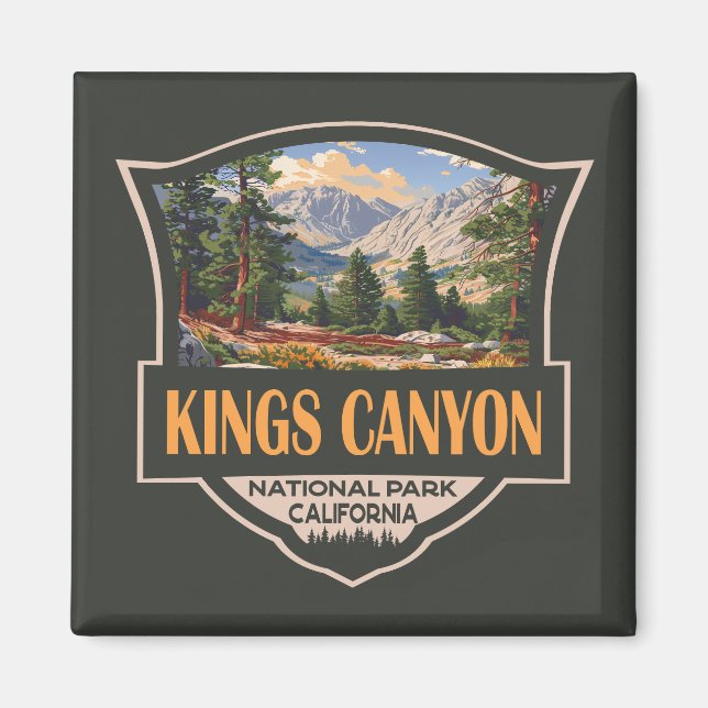 Aimant Parc national de Kings Canyon Illustration Art rét (Devant)