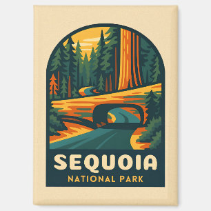 Aimant Parc national de la Sequoia Vintage voyage Rétro