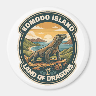 Aimant Parc national de l'île de Komodo Indonésie vintage