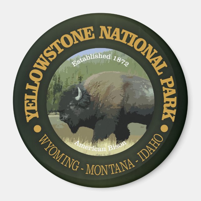 Aimant Parc national de Yellowstone (bison) (Devant)